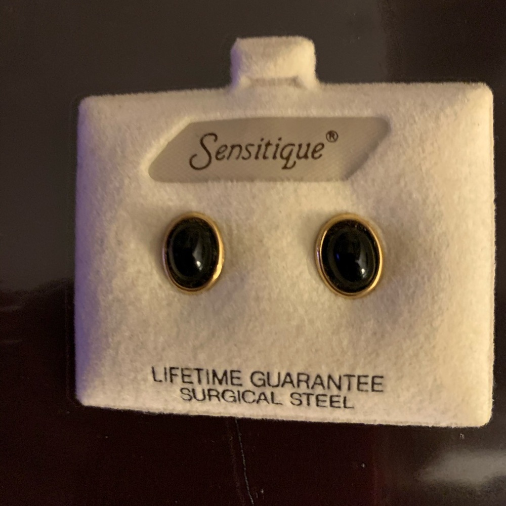 Sensitique Black and Gold Earrings Nw/o Tags